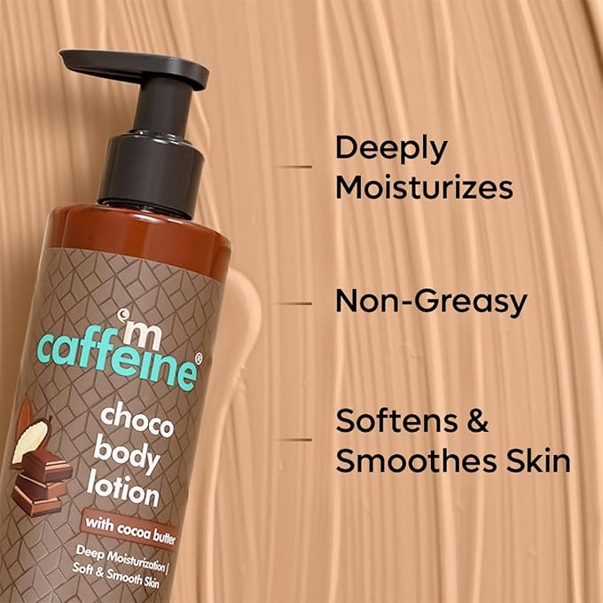 mCaffeine Choco Body Lotion (200ml) for Deep Moisturization of Dry Skin | Non Sticky Lotion with Cocoa Butter and Caramel | Daily-use Cream for Skin | Paraben and Mineral Oil Free - Image 3