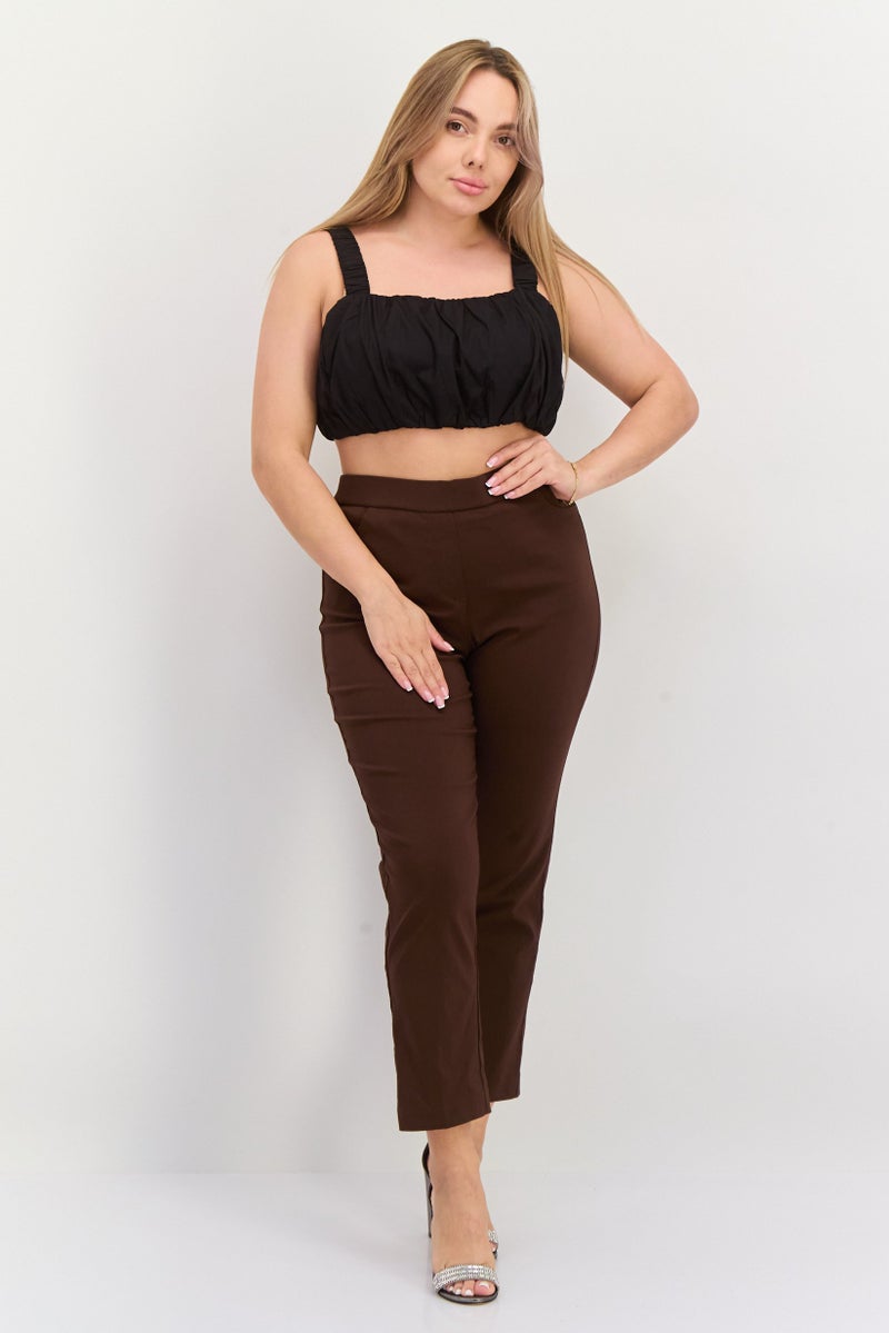ONLY Women Square Neck Sleeveless Plain Tank Top, Black  - Image 4