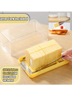 SYOSI Butter Slicer Cutter and Dispenserwith Lid, Durable Butter Storage Box, Includes 304 Stainless Steel Cutter and Fork, Refrigerator and Freezer Fresh Box for Butter and Cheese  - Image 3