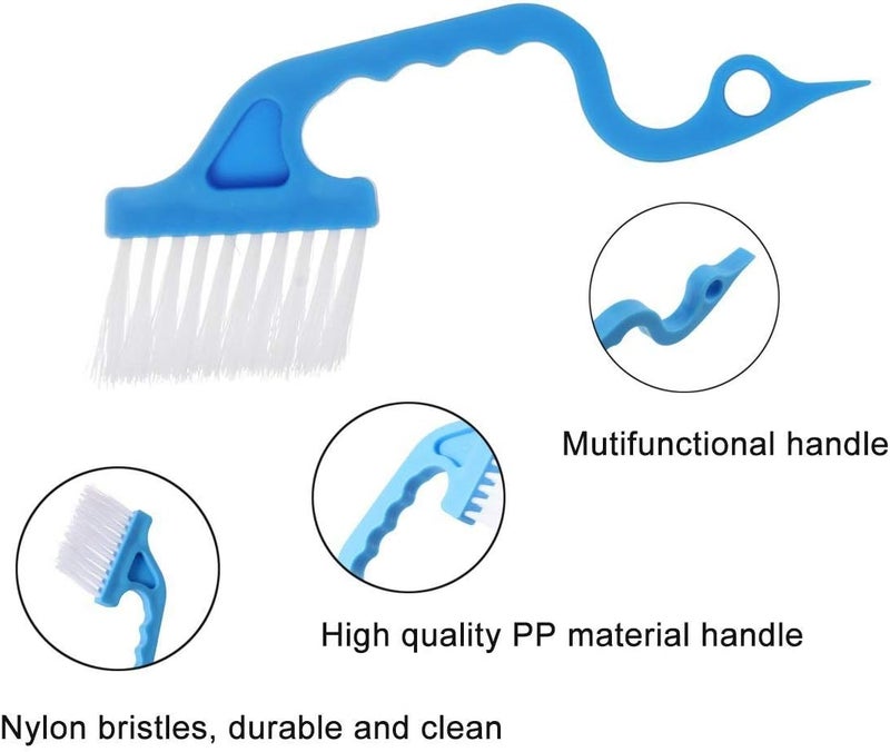 Rienar 2pcs Hand-held Groove Gap Cleaning Tools Door Window Track Kitchen Cleaning Brushes (Sky Blue) - Image 4