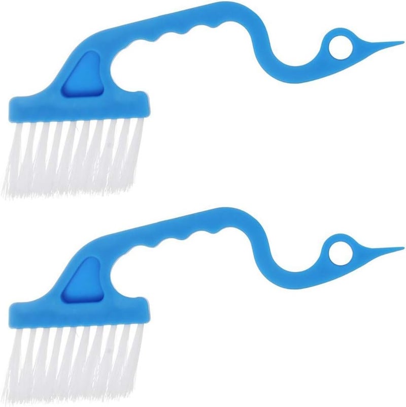 Rienar 2pcs Hand-held Groove Gap Cleaning Tools Door Window Track Kitchen Cleaning Brushes (Sky Blue) - Image 1