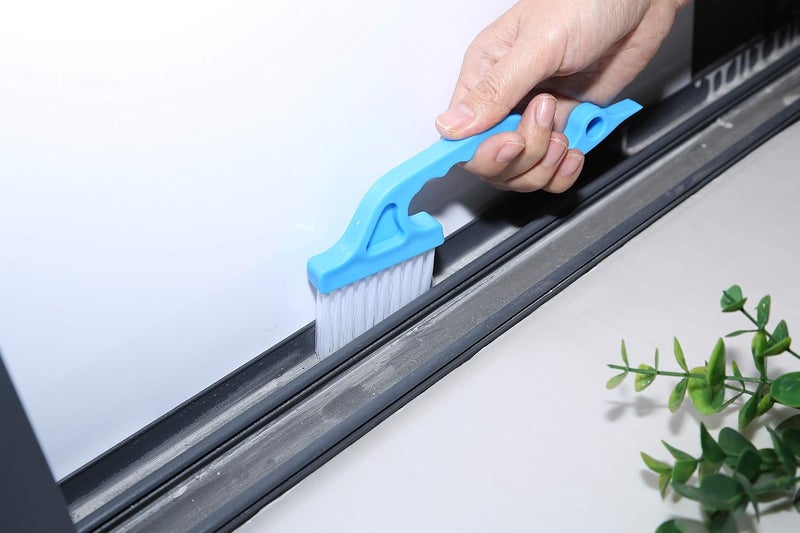Rienar 2pcs Hand-held Groove Gap Cleaning Tools Door Window Track Kitchen Cleaning Brushes (Sky Blue) - Image 2
