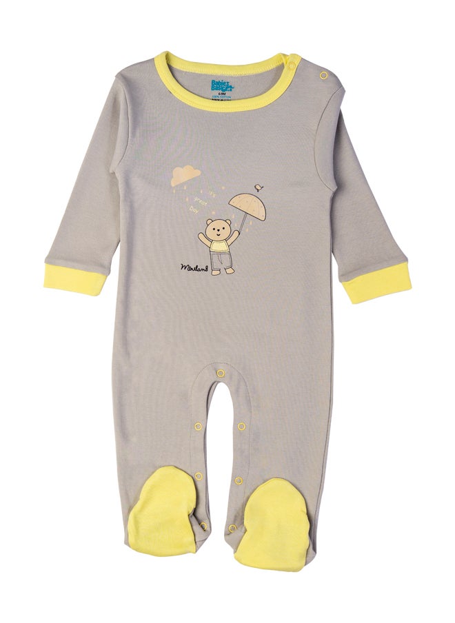 Babies Basic 100% Cotton Printed Long Sleeves Jumpsuit/Romper/Sleepsuit For Babies  - Image 4