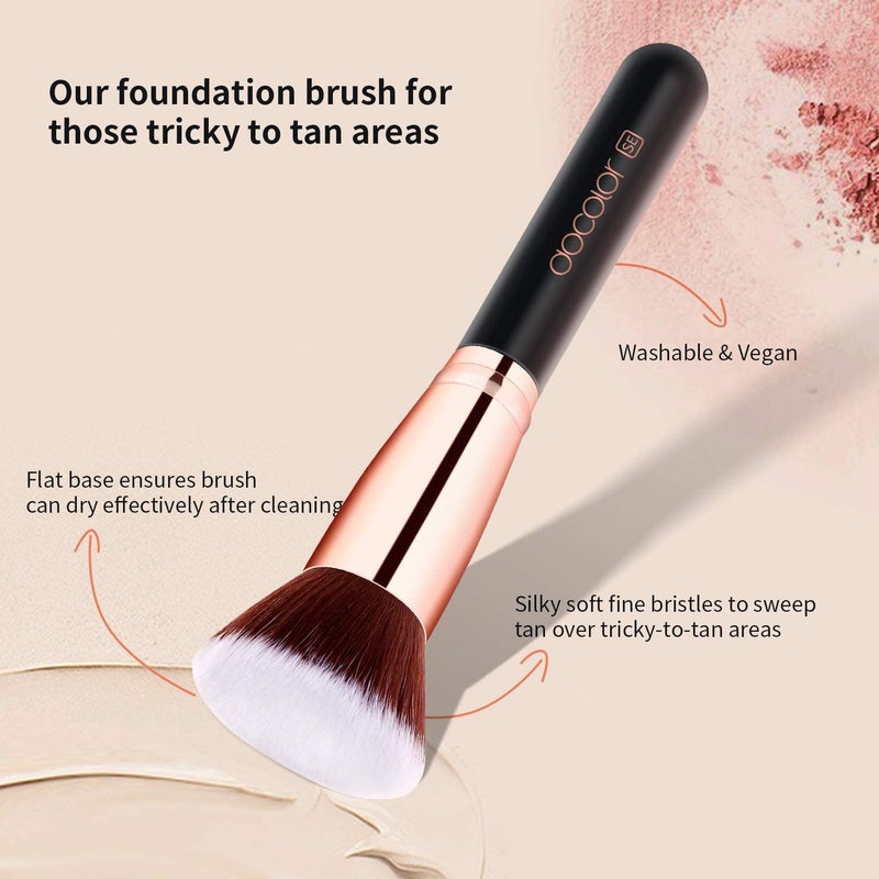 docolor 6+1Pcs Makeup Sponges & Brush, Foundation Blending Beauty Sponge & Flat Top Kabuki Brush, Liquid, Cream, Powder, Buffing, Blending, Full Coverage Foundation - Image 5