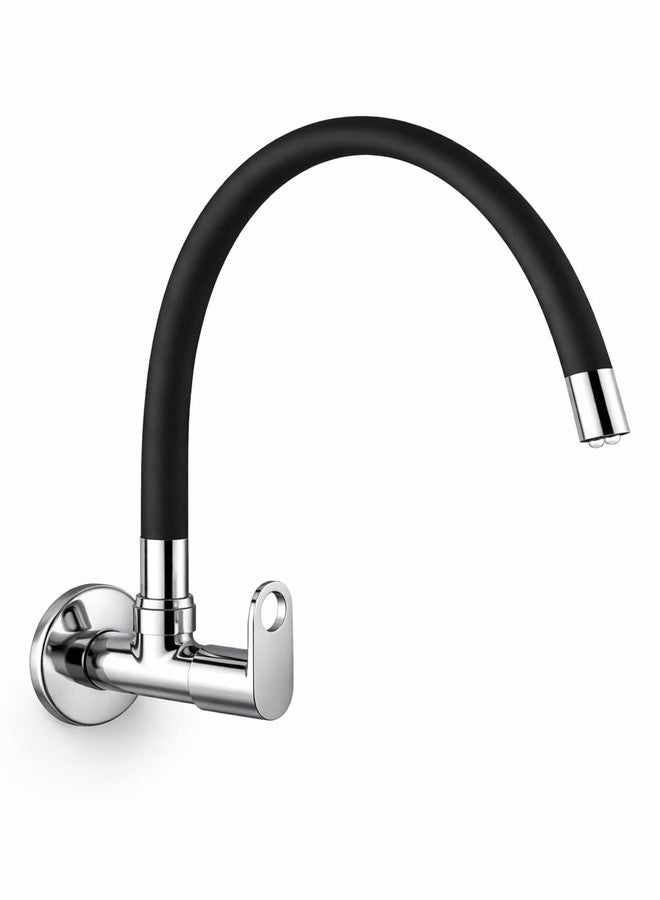 10X Brass Flexible Kitchen Sink Tap Black Color for Wasing Dishes BT-10323 Wall Mount Chrome Plate - Image 1