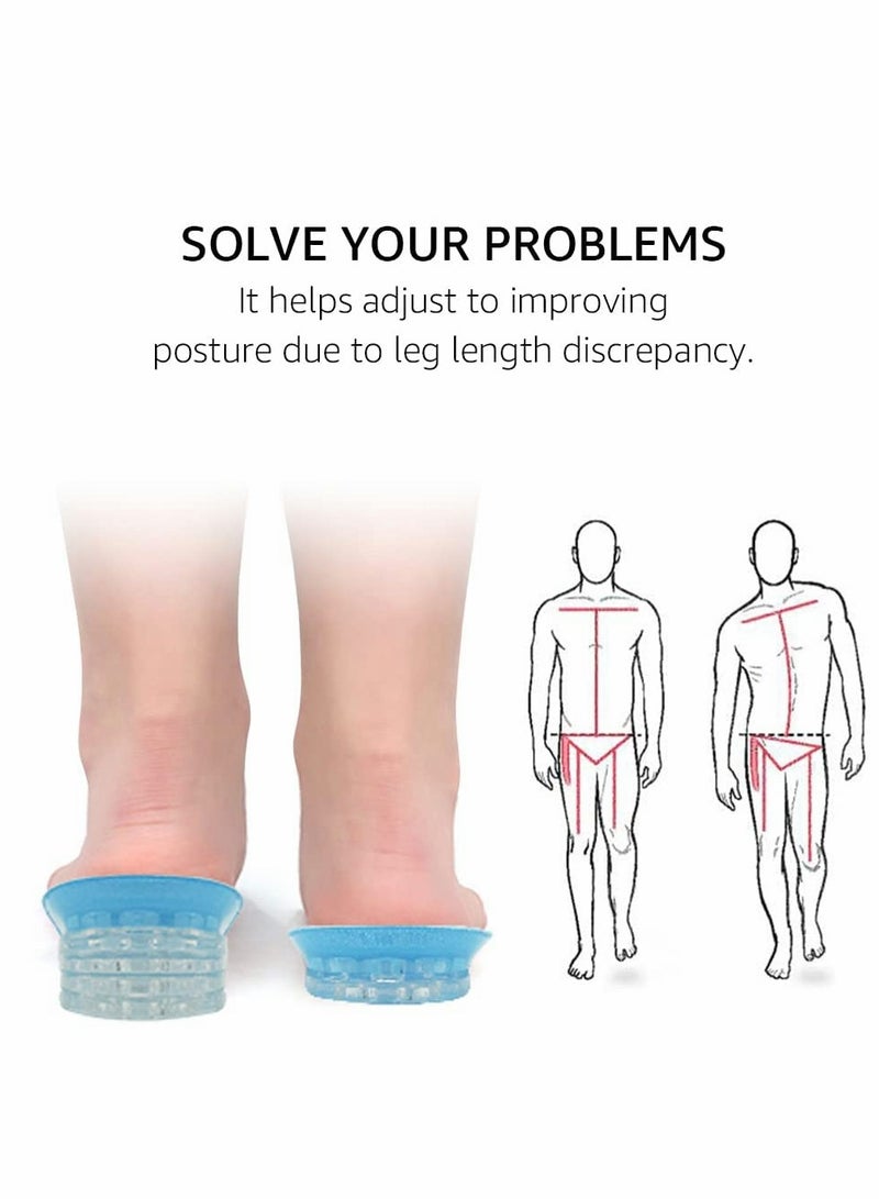 SYOSI Height Increase Insoles, Adjustable 5-Layer Gel Height Increase Heel Insoles, Gel Heel Lift Inserts for Leg Length Discrepancy, Invisible Shoe Inserts - Image 2