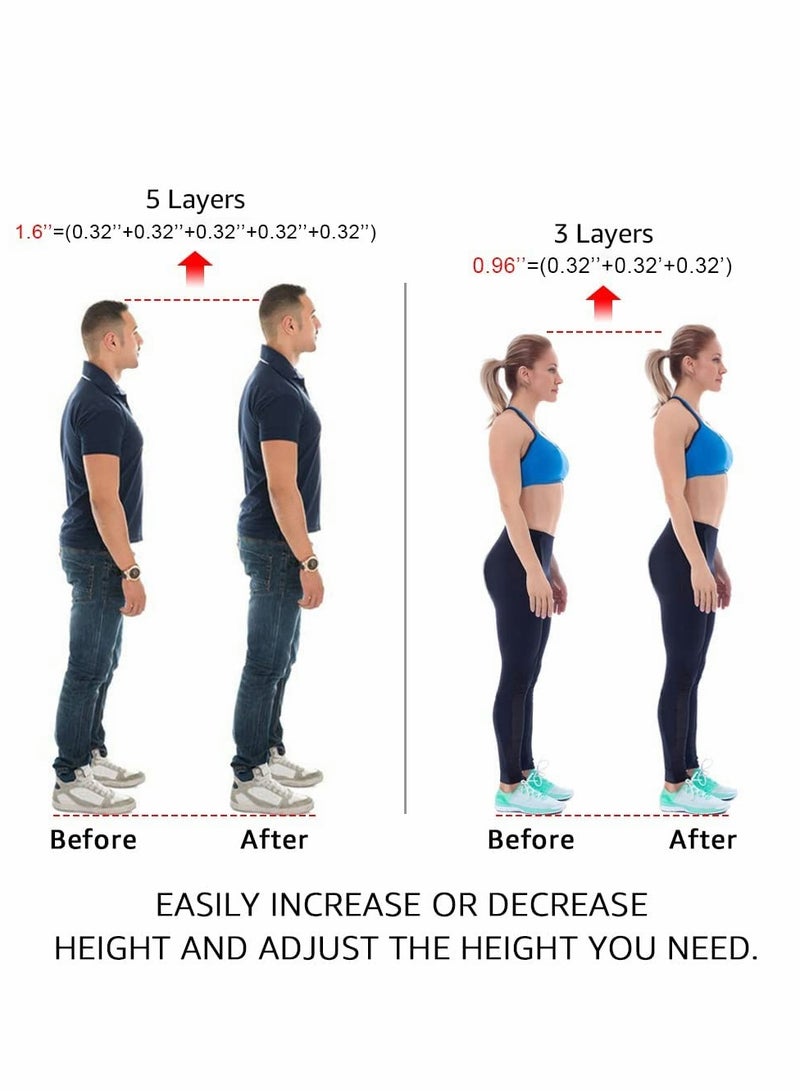 SYOSI Height Increase Insoles, Adjustable 5-Layer Gel Height Increase Heel Insoles, Gel Heel Lift Inserts for Leg Length Discrepancy, Invisible Shoe Inserts - Image 3