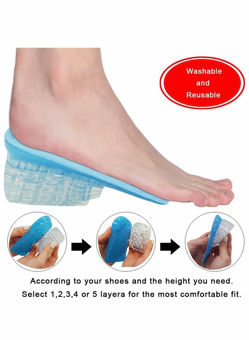 SYOSI Height Increase Insoles, Adjustable 5-Layer Gel Height Increase Heel Insoles, Gel Heel Lift Inserts for Leg Length Discrepancy, Invisible Shoe Inserts - Image 5