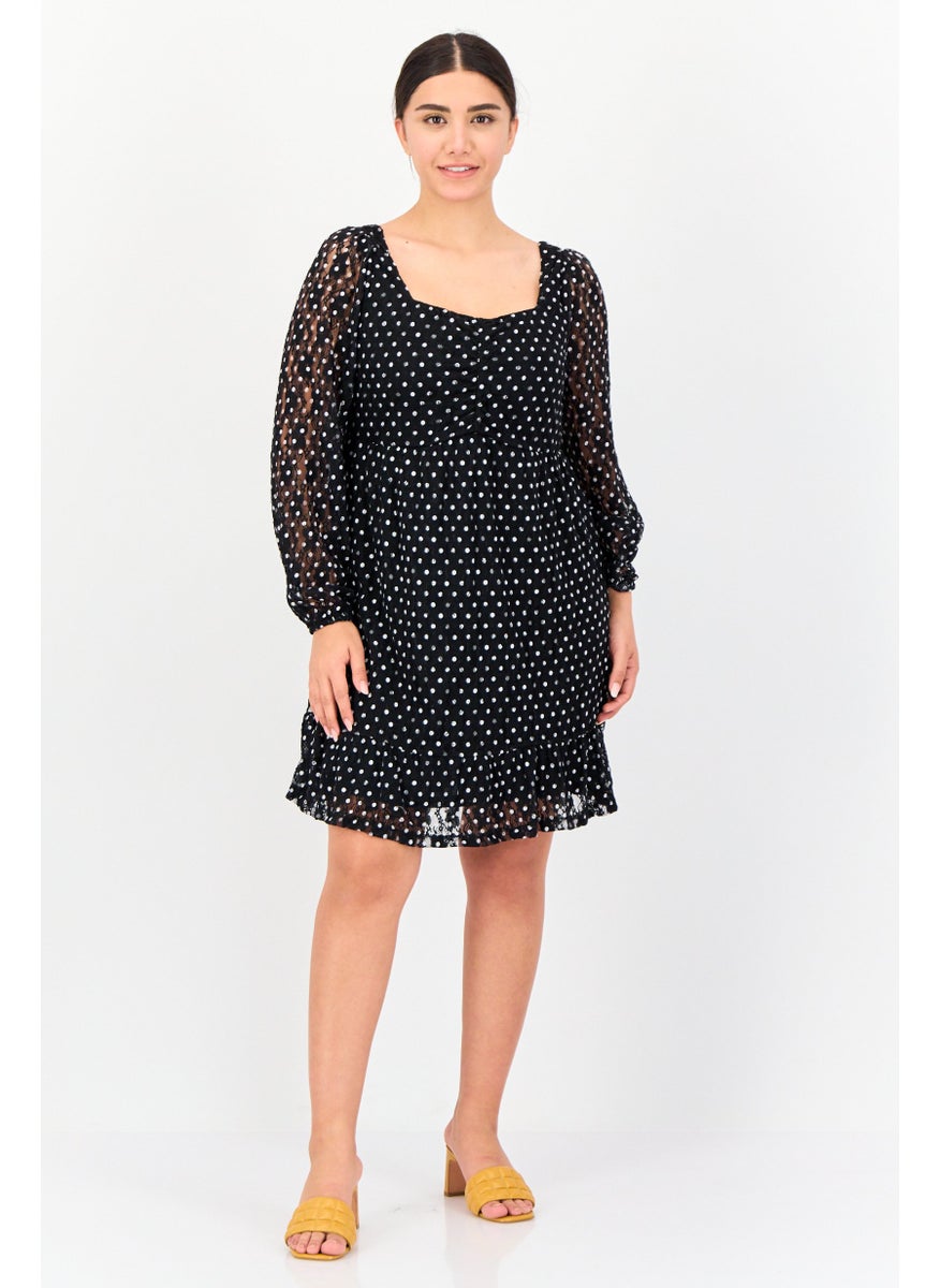 ONLY Women Polka Dot Mini Causal Dress, Black  - Image 4