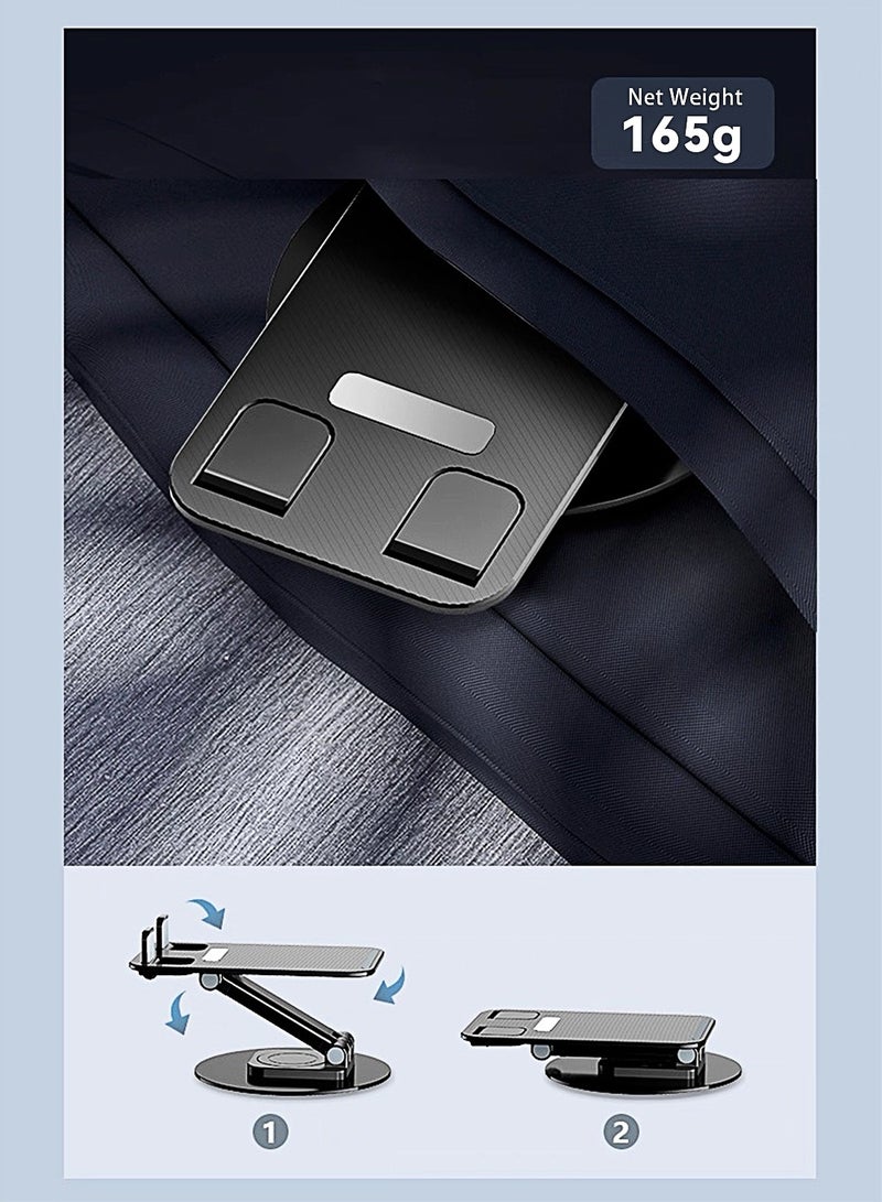 حامل موبايل iPhone 2 قطع قابل للتعديل والطوي على المكتب مناسب للشغل والبيت ويتوافق مع معظم الموبايلات سلسلة iPhone 16/15 وجالكسي S24 S23 وشيومي وهونر أسود - Image 3