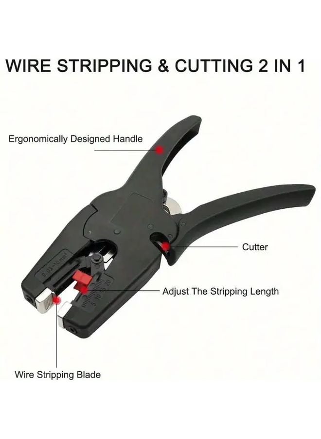Black Automatic Wire Stripper Cutter 2in1 Tool for 32 7 AWG Electric Automotive Industrial - Image 5