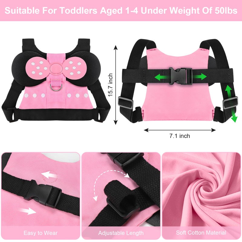 Accmor Toddler Harness Leashes + Anti Lost Wrist Link, Cute Kids Harness Child Leash for Girls, Adorable Child Anti Lost Leash Baby Walking Harness Belt Strap Protector for Outdoor Travel - Image 2
