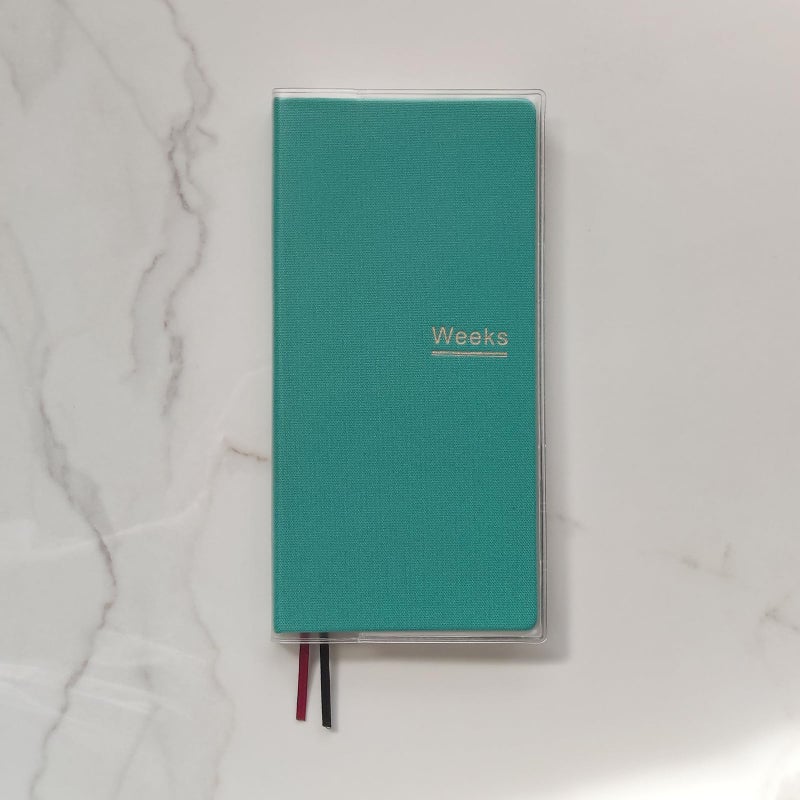 receip Undated Weekly Planner Notebook Pocket Organizer Appointment Book Journal Notebook A6 Week Plan Notepad (Green with cover) - Image 4