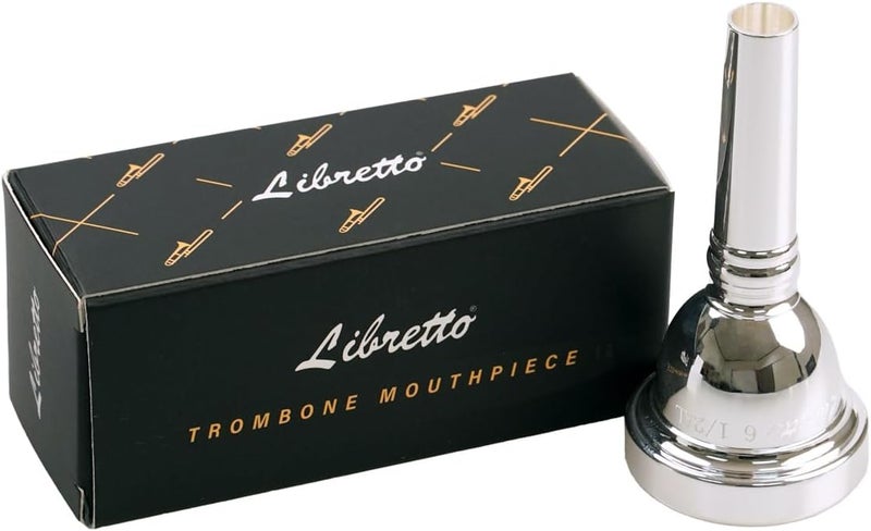 Libretto 6½AL Trombone Mouthpiece, 2μm Silver Plated, Small Shank, Fits Tenor Trombone & Baritone, Balanced Tone for Intermediate & Jazz Players - Image 1