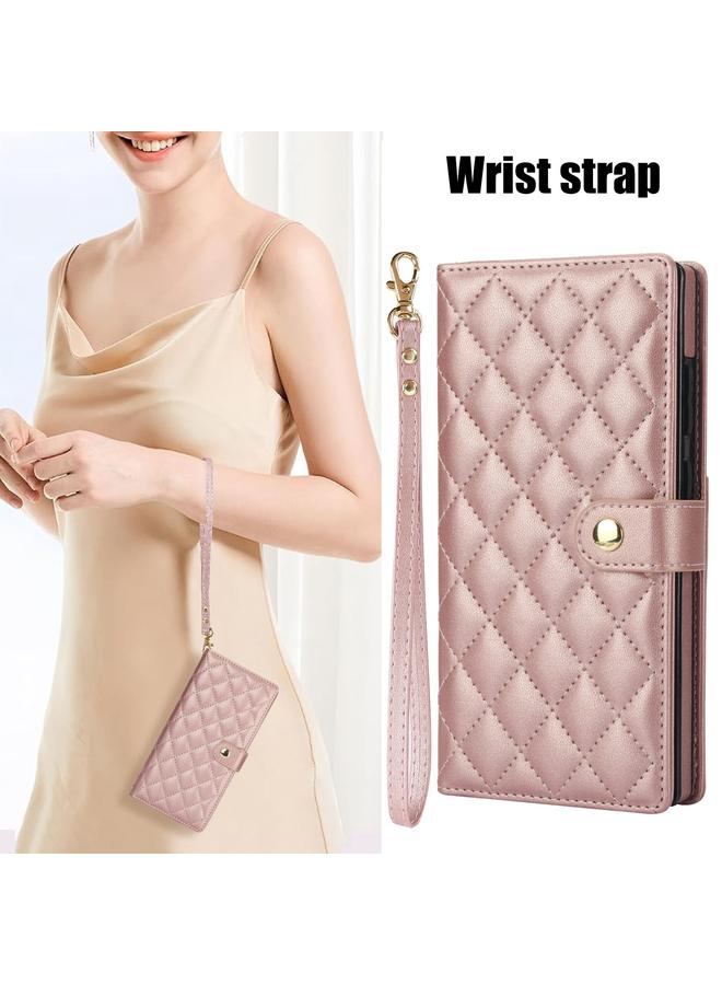 اس-توب جراب هاتف Samsung Galaxy S24 Ultra 5G Crossbody متعدد الوظائف من الجلد المعيني - Image 2