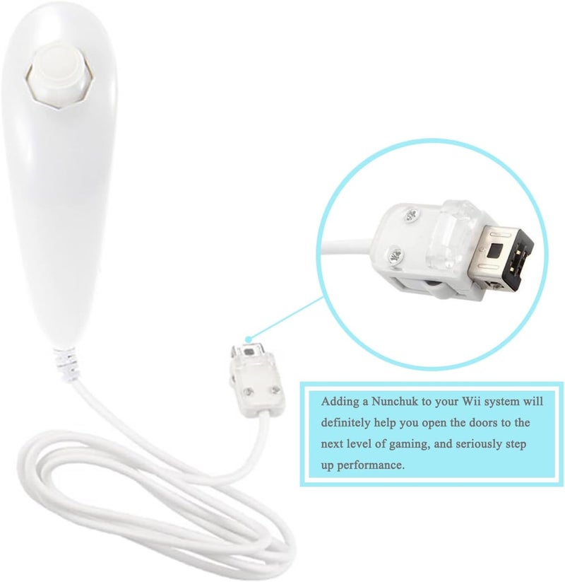 Wii Nunchuck Controller Nunchuck Controllers for Nintendo Wii Video Game Pack of 2 (White) - Image 4