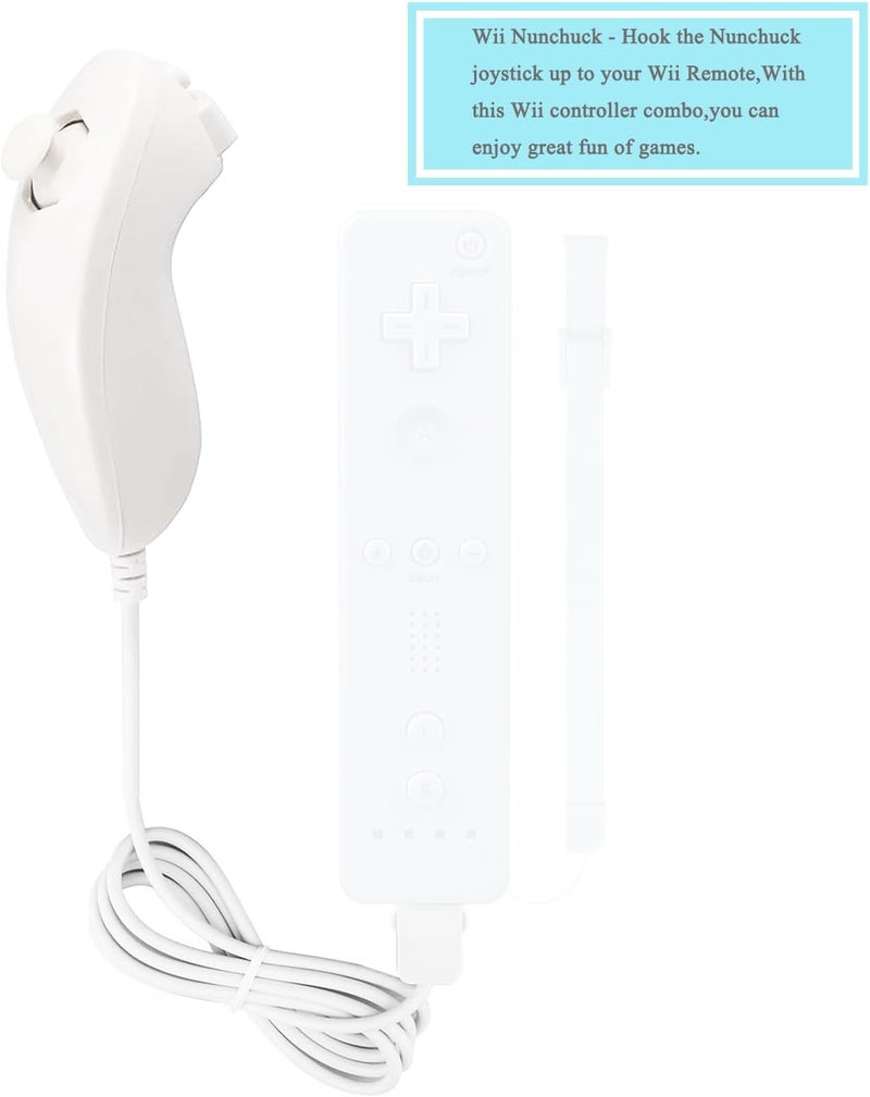 Wii Nunchuck Controller Nunchuck Controllers for Nintendo Wii Video Game Pack of 2 (White) - Image 2