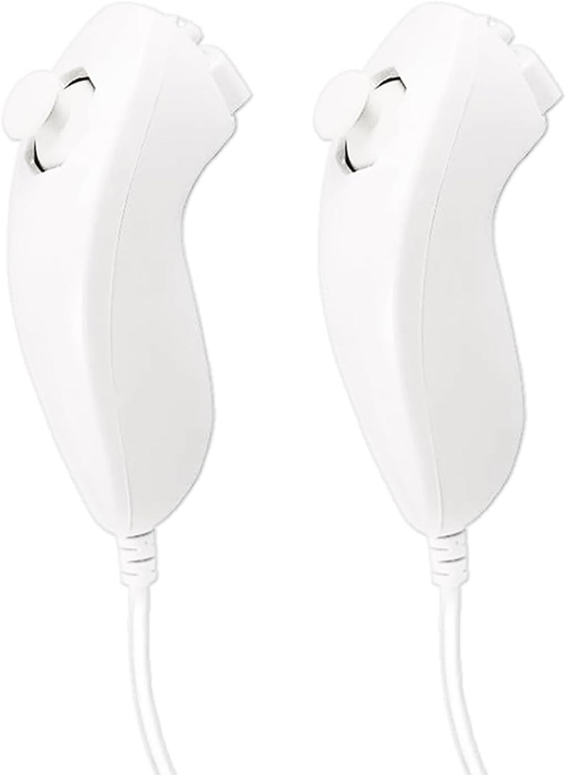 Wii Nunchuck Controller Nunchuck Controllers for Nintendo Wii Video Game Pack of 2 (White) - Image 1