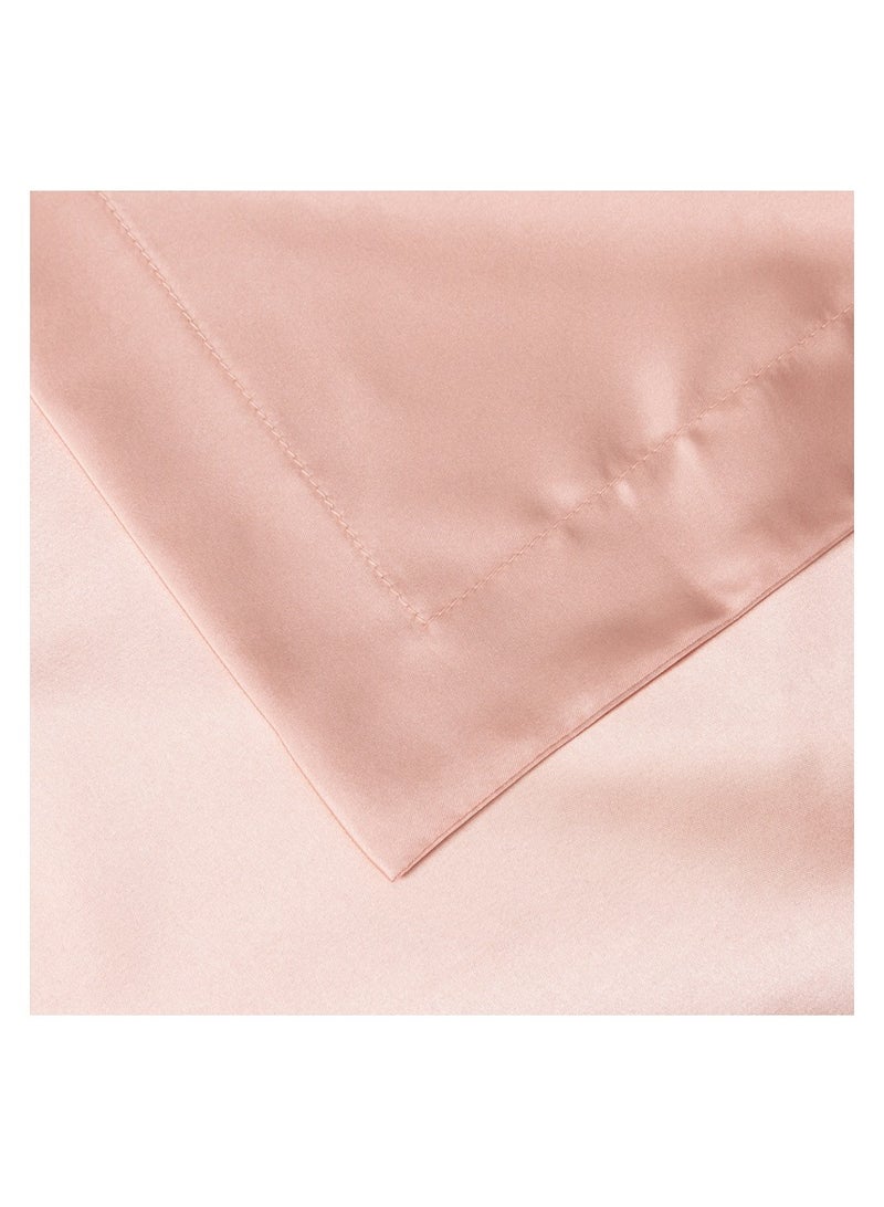[2-Pack Silk Pillowcases] 2-Pack Luxurious Mulberry Silk Pillowcases, Satin Weave, Hypoallergenic | Polyester, Solid Color, Envelope Closure, Hand Wash Only, 120-140Gsm,Pale Pinkish Gray  - Image 4