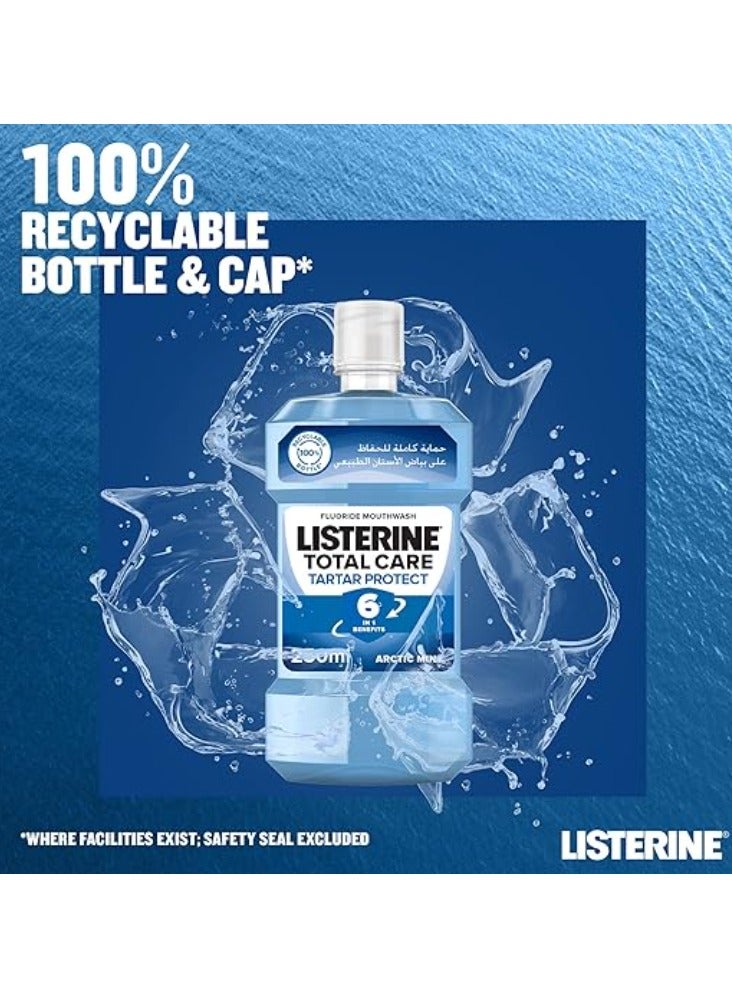 Listerine Fluoride Mouthwash Total Care Arctic Mint 250 ML - Image 5