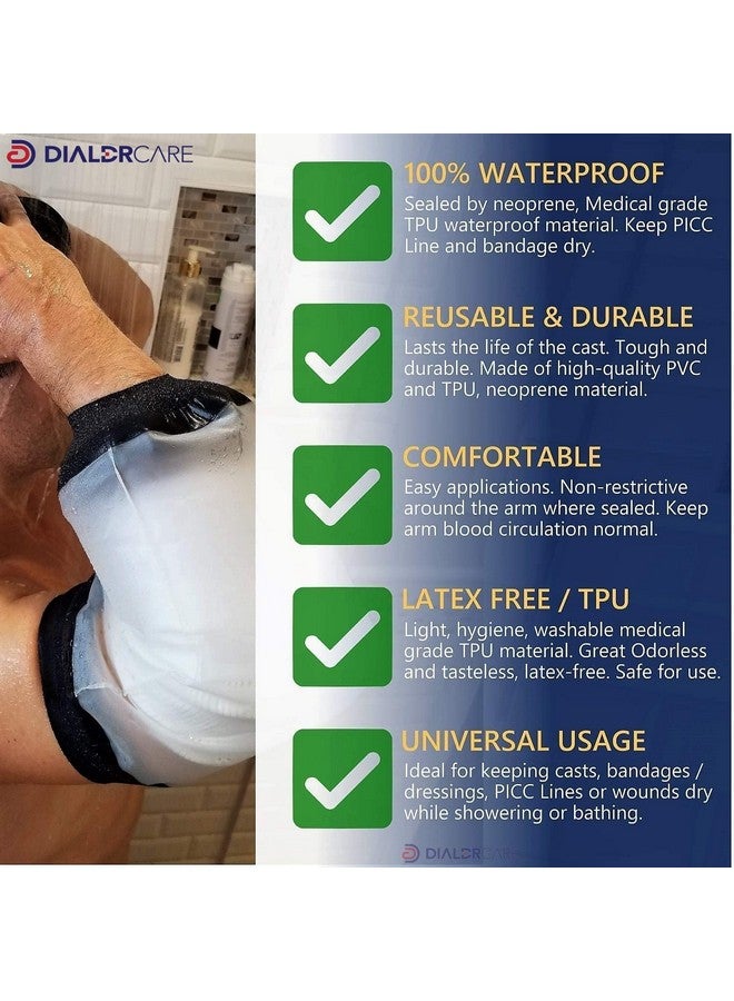 DIALDRCARE Plastic Adult Waterproof Seal Cast Cover Reusable Dressing Bandages Dry Protector For Shower Bath (Elbow Cast Protector, Fracture) - Image 3