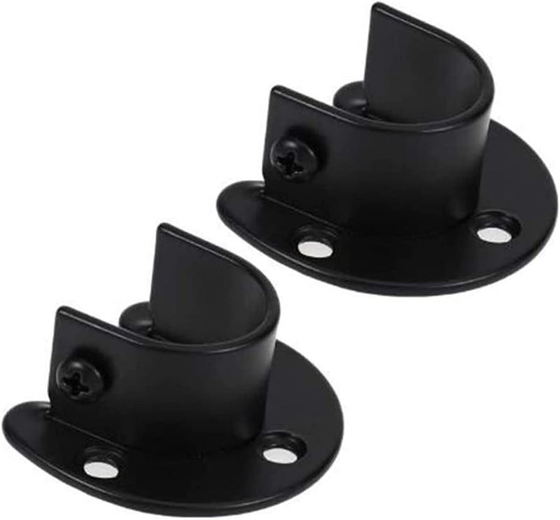 KASTWAVE Closet Rod End Support, Wardrobe Pipe Closet Lever Shower Curtain Hanging Tube Rod Bracket Rail Holder - Image 1