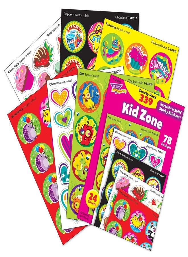 Trend Kid Zone Stinky Stickers Variety Pack by TREND Enterprises, Inc.; 339 ct.; 78 Designs, 8 scents - Image 2