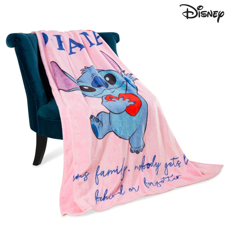 Disney Disney Stitch Fleece Blanket Super Soft Blanket Throw Bed Accessories 150 x 130 Sofa Throw Bed Blankets Baby Yoda Gifts (Pink Stitch) - Image 3