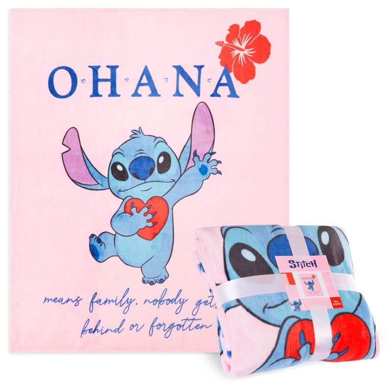 Disney Disney Stitch Fleece Blanket Super Soft Blanket Throw Bed Accessories 150 x 130 Sofa Throw Bed Blankets Baby Yoda Gifts (Pink Stitch) - Image 1