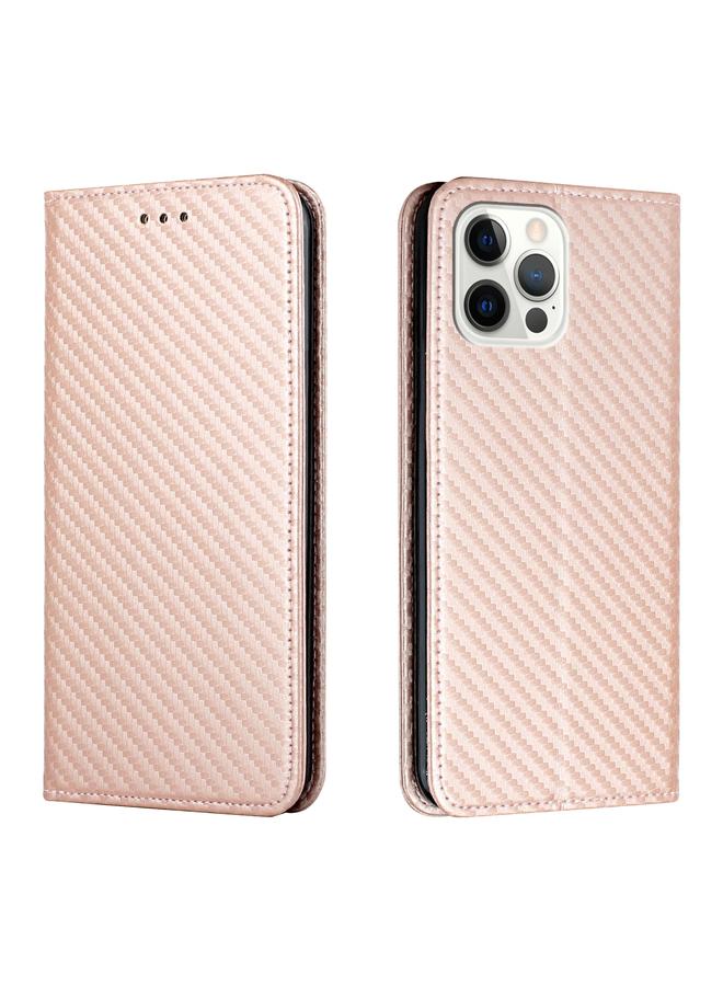 اس-توب جراب هاتف iPhone 16 Pro Max مصنوع من ألياف الكربون مع غطاء مغناطيسي من الجلد - Image 1