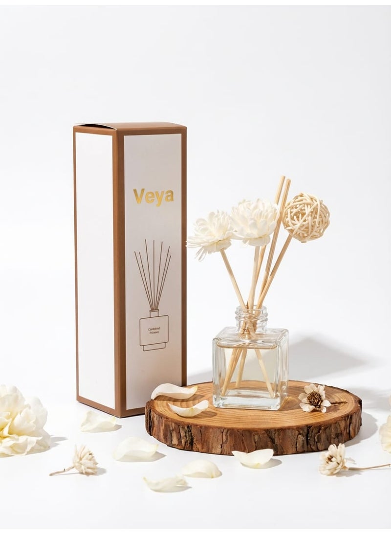 veya Via Gardenia Reed Diffuser – 50ml with natural wooden reeds that gradually diffuse the fragrance - Image 1