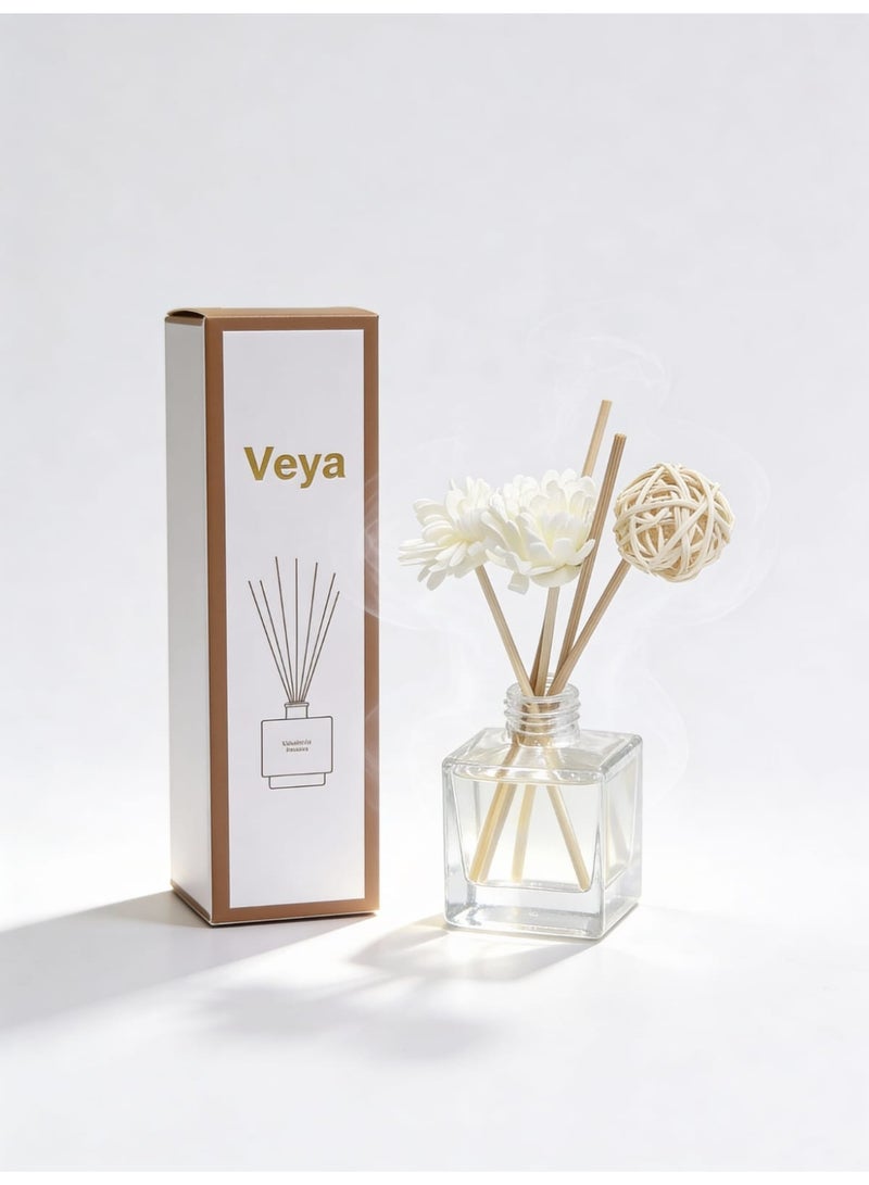 veya Via Gardenia Reed Diffuser – 50ml with natural wooden reeds that gradually diffuse the fragrance - Image 3
