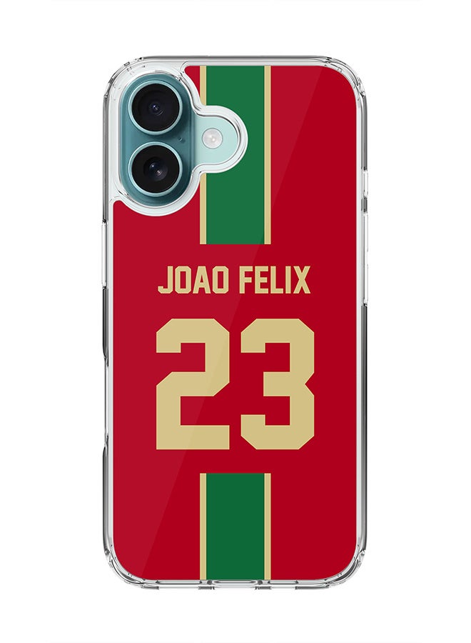 Stylizedd For iPhone 16 Case [Compatible with MagSafe] Slim Magnetic cover Clear Phone Case - Football Team - Portugal, Joao Felix - Image 1