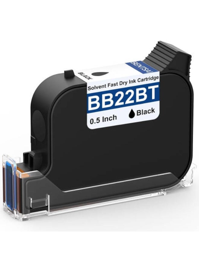 BENTSAI Solvent Ink Cartridge for TIJ Inkjet Printers, Fast-Drying High-Resolution Ink for Barcode, QR Code, Packaging, and Industrial Marking Applications, Black | BB22BT