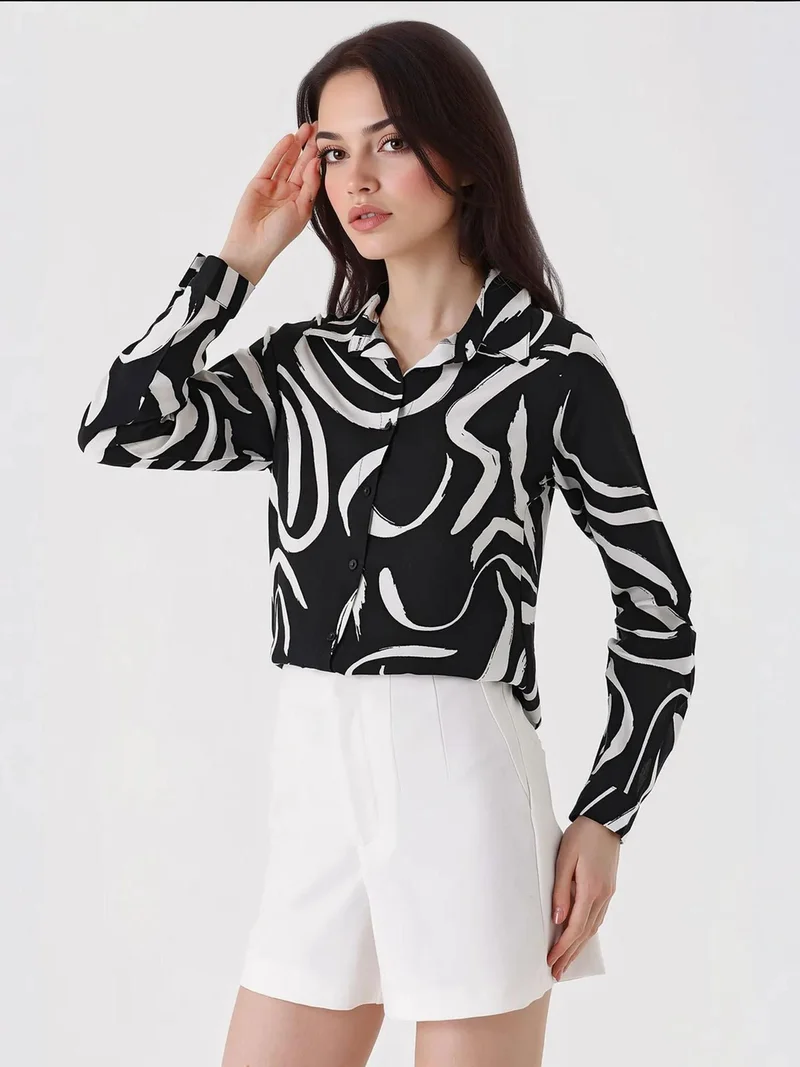 بيغ دارت قميص بأكمام طويلة بنقوش