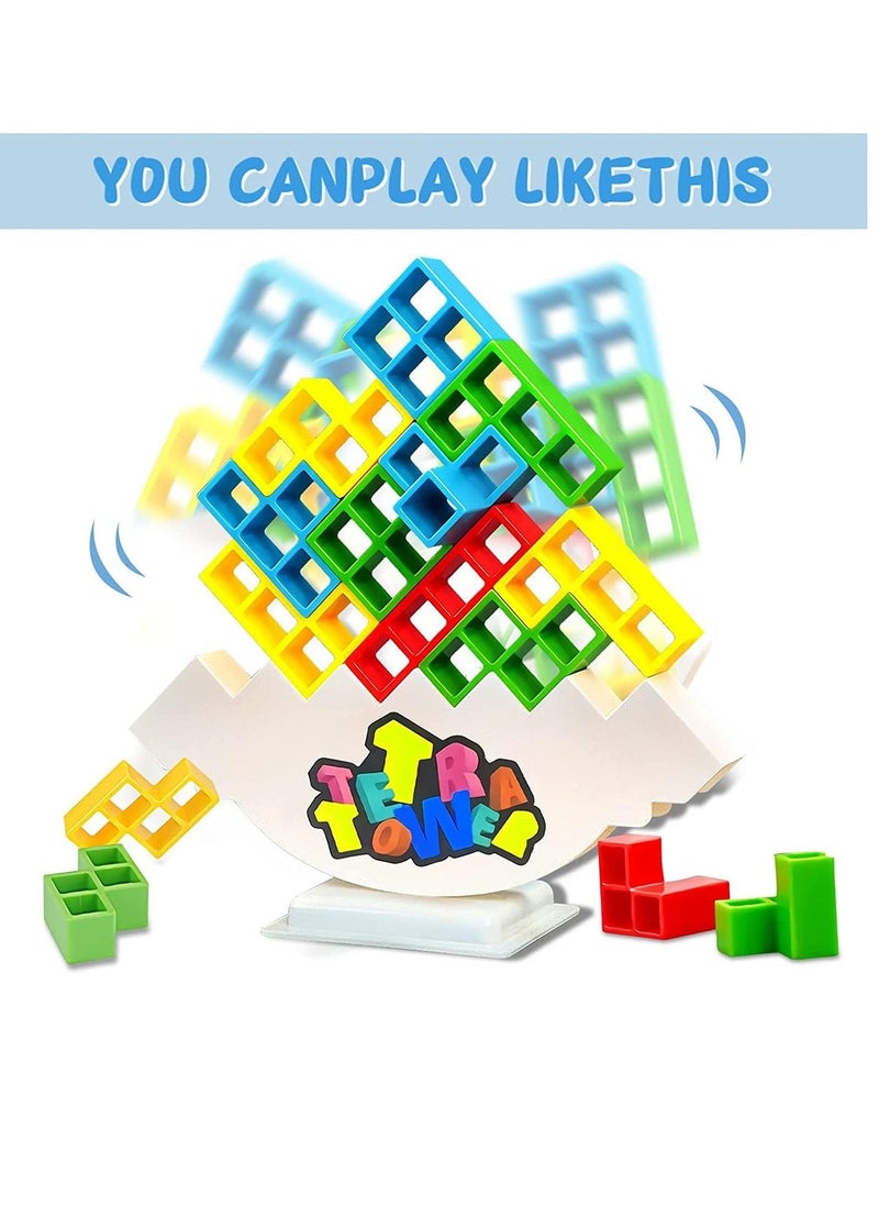 XICEN - 48Pcs Tetris Balance Game Stacking Blocks Board Games Tetra Tower Balancing Stacking Toys Building Blocks for Kids & Adults - Image 1