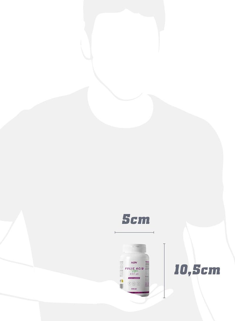 HSN Folic Acid 800mcg - 120 veg caps - Image 3