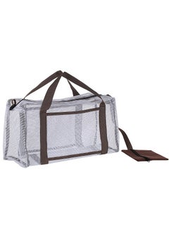 Mesh Tote Bag for Unisex Large Mesh Beach Bag with Zipper with 1 Inside Waterproof Fabric Pocket, Lightweight and Fordable Toy Tote Bag for Beach Pool Travel Picnic Camping Daily