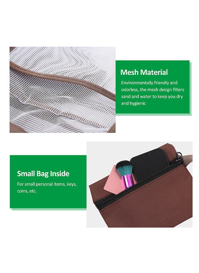 Generic - Mesh Tote Bag for Unisex Large Mesh Beach Bag with Zipper with 1 Inside Waterproof Fabric Pocket, Lightweight and Fordable Toy Tote Bag for Beach Pool Travel Picnic Camping Daily - Image 1