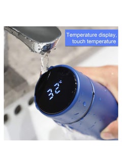 SOSEKO Smart Water Bottle With Temperature Indicator Stainless Steel Vacuum Travel Mug For 24 Hours Hot And Cold Tea Coffee Blue Color  - Image 2