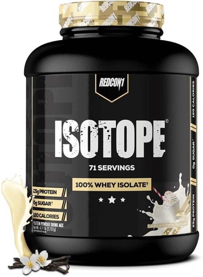 REDCON1 Isotope Vanilla Protein Powder – 71 Servings | Fast Absorbing Whey Isolate - Image 1