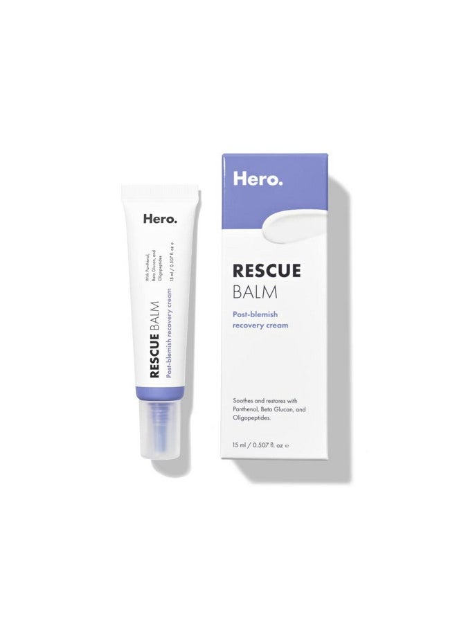 Hero Cosmetics Rescue Balm Post-Blemish Recovery Cream from Hero Cosmetics - Intensive Nourishing and Calming for Dry, Red-Looking Skin - Dermatologist Tested and Vegan-Friendly (15 ml, 0.5 fl. oz)  - Image 1
