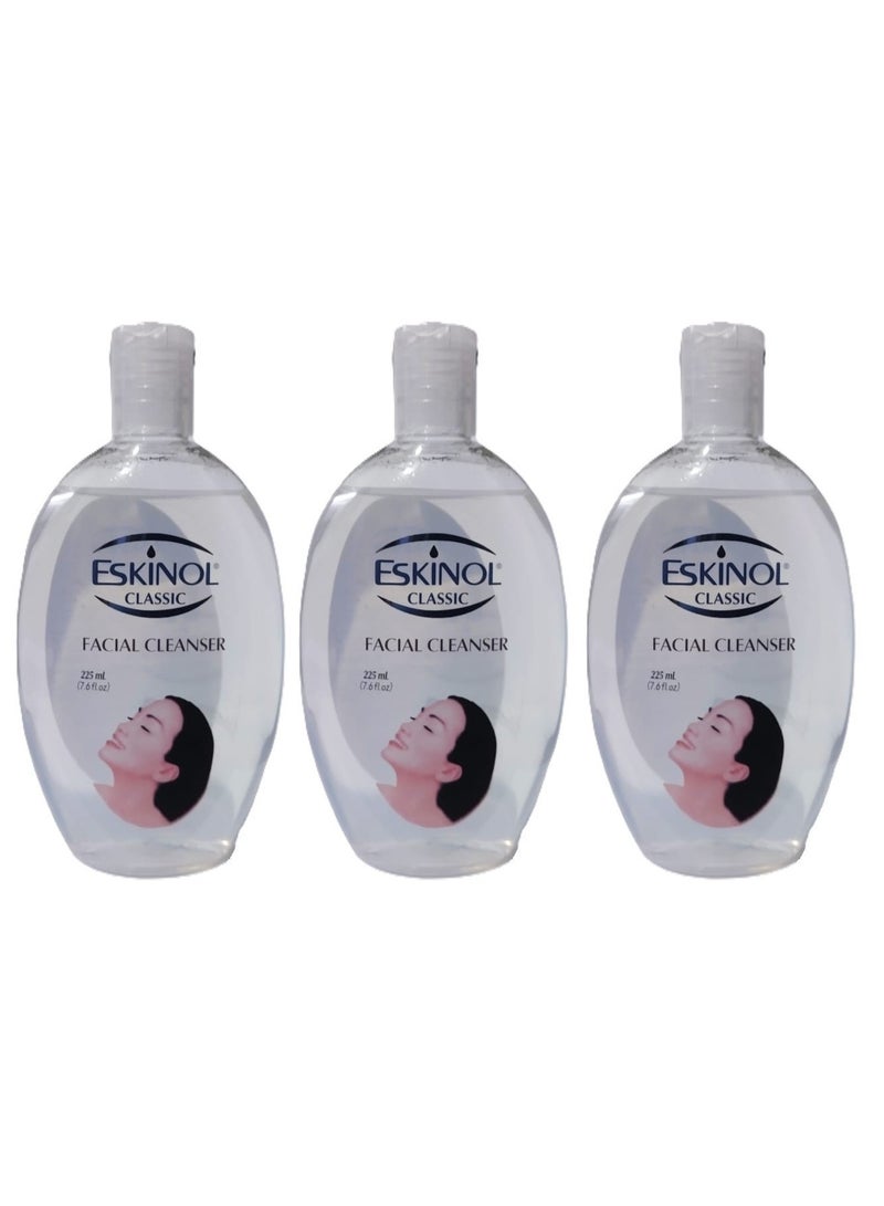 Eskinol 3 PCS OF Classic Facial Cleanser Clear 225ml - Image 1