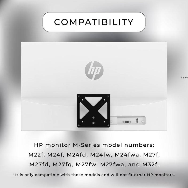 HumanCentric محول تركيب VESA من HumanCentric متوافق مع شاشات HP M Series و 5 Series M22f M24f M24fd M24fw M24fwa M27f M27fd M27fq M27fw M27fwa و M32f 524sa 524sw 524sf 527sa 527sw 527sf و 532sf - Image 2