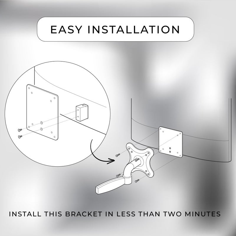 HumanCentric محول تركيب VESA من HumanCentric متوافق مع شاشات HP M Series و 5 Series M22f M24f M24fd M24fw M24fwa M27f M27fd M27fq M27fw M27fwa و M32f 524sa 524sw 524sf 527sa 527sw 527sf و 532sf - Image 4