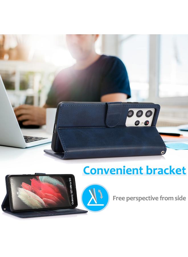 S-TOP Case For Samsung Galaxy S21 Ultra 5G Calf Texture 2 in 1 Detachable Magnetic Back Cover Horizontal Flip Leather Case with Holder & Card Slots & Wallet & Photo Frame - Image 5