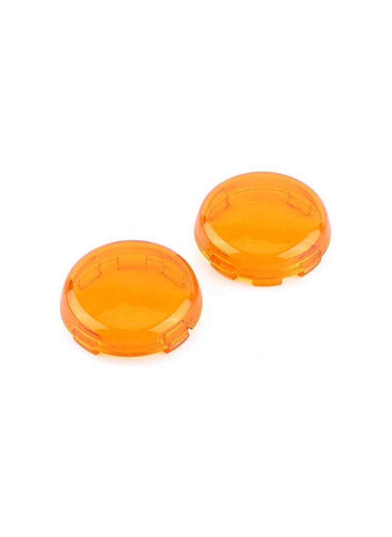 Generic - Turn Signal Light Lens , 2 pcs Motorcycle Turn Signal Light Lens Cover For Dyna Softail Sportster 198615(Yellow) - Image 1