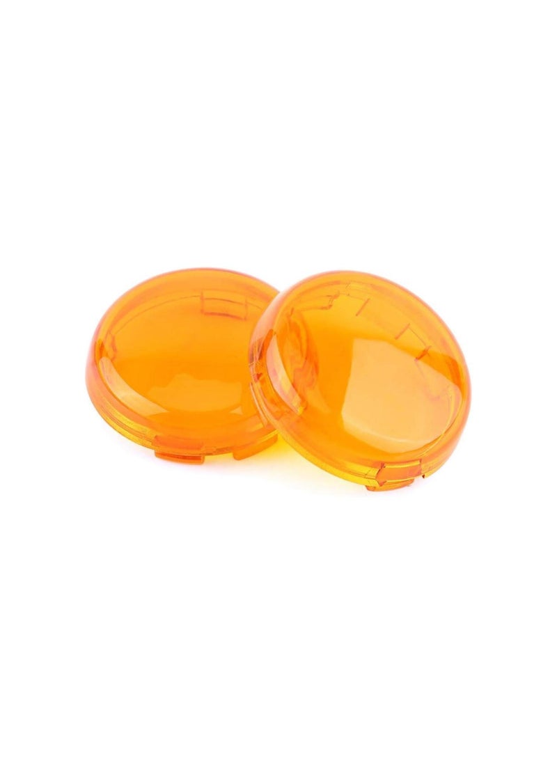 Generic - Turn Signal Light Lens , 2 pcs Motorcycle Turn Signal Light Lens Cover For Dyna Softail Sportster 198615(Yellow) - Image 1