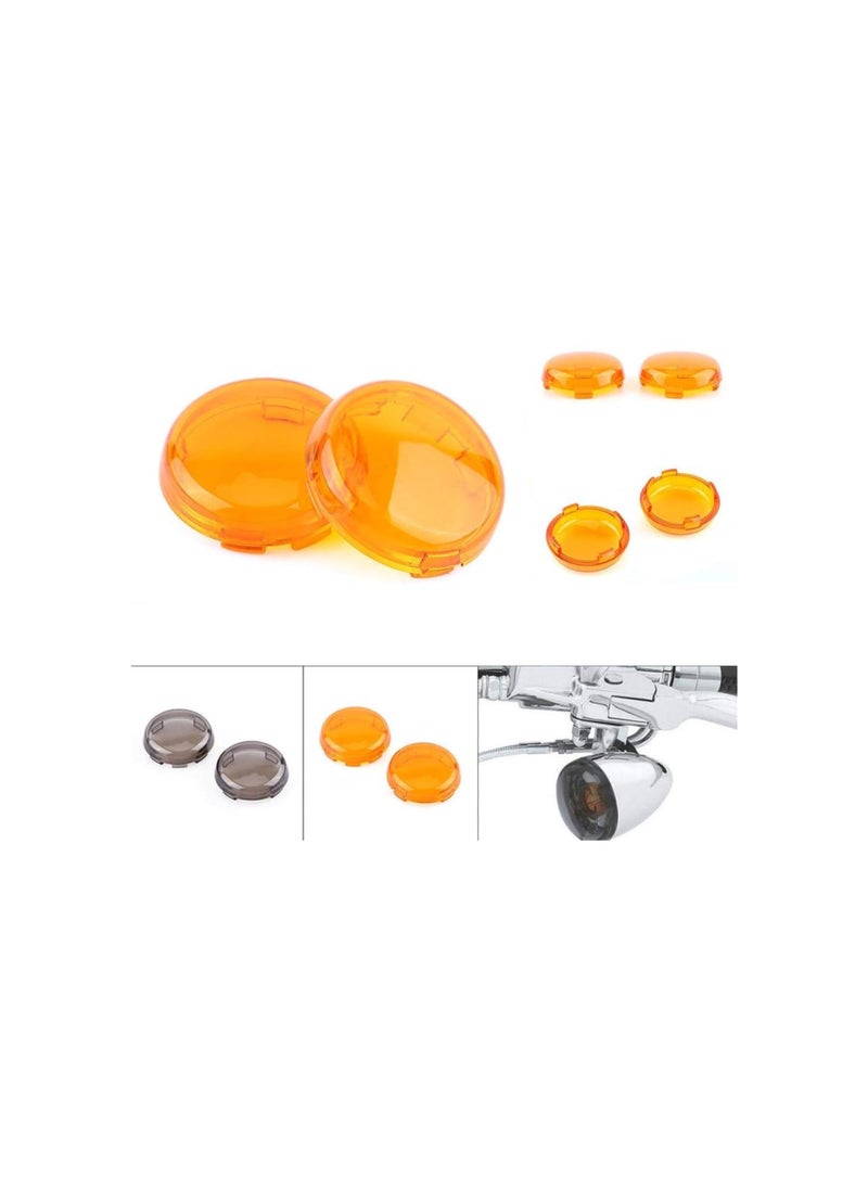 Generic - Turn Signal Light Lens , 2 pcs Motorcycle Turn Signal Light Lens Cover For Dyna Softail Sportster 198615(Yellow) - Image 1