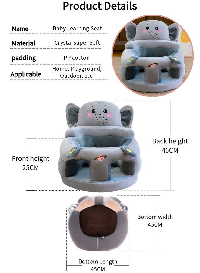 Vixplorn Baby Chair Baby learning sitting seat, baby sofa toys, baby learning chair, cartoon cute plush newborn sofa, crystal velvet fabric, PP cotton filling, toddler children gift, suitable for baby children - Image 3